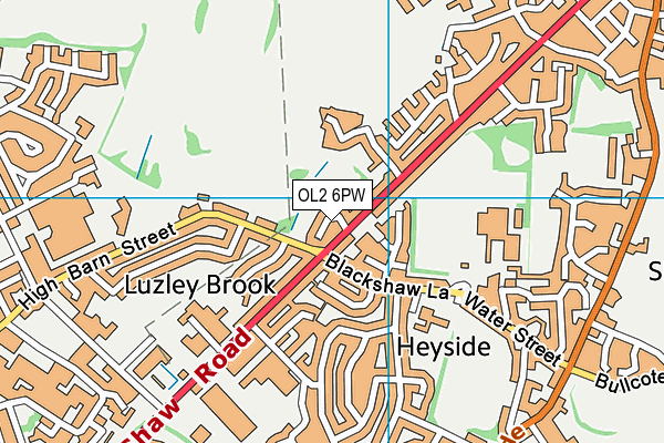 OL2 6PW map - OS VectorMap District (Ordnance Survey) OL2 6PW map - OS VectorMap District (Ordnance Survey)