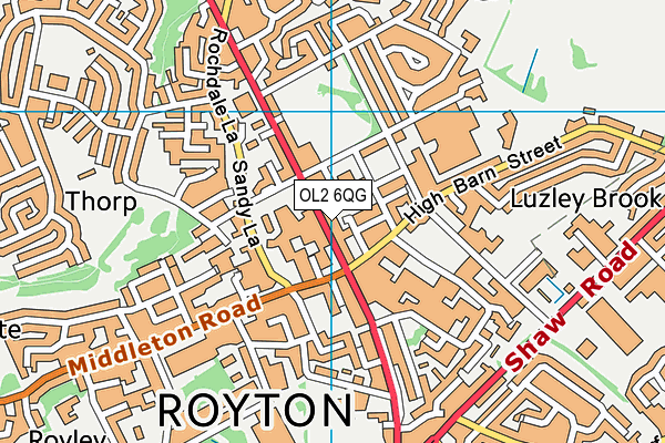OL2 6QG map - OS VectorMap District (Ordnance Survey) OL2 6QG map - OS VectorMap District (Ordnance Survey)