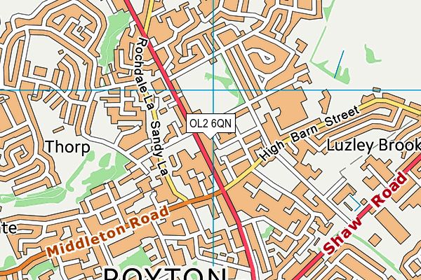 OL2 6QN map - OS VectorMap District (Ordnance Survey) OL2 6QN map - OS VectorMap District (Ordnance Survey)
