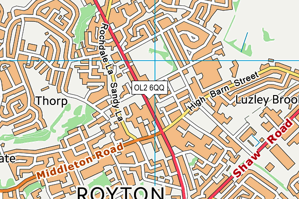 OL2 6QQ map - OS VectorMap District (Ordnance Survey) OL2 6QQ map - OS VectorMap District (Ordnance Survey)