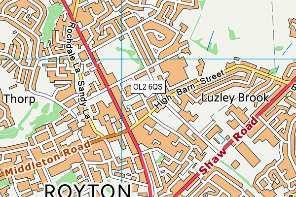 OL2 6QS map - OS VectorMap District (Ordnance Survey) OL2 6QS map - OS VectorMap District (Ordnance Survey)