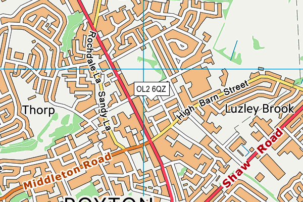 OL2 6QZ map - OS VectorMap District (Ordnance Survey) OL2 6QZ map - OS VectorMap District (Ordnance Survey)