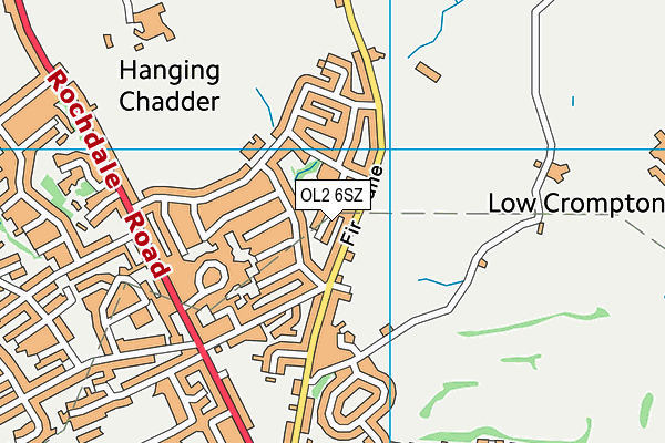 OL2 6SZ map - OS VectorMap District (Ordnance Survey) OL2 6SZ map - OS VectorMap District (Ordnance Survey)