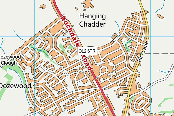 OL2 6TR map - OS VectorMap District (Ordnance Survey) OL2 6TR map - OS VectorMap District (Ordnance Survey)