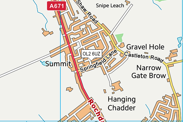 OL2 6UZ map - OS VectorMap District (Ordnance Survey) OL2 6UZ map - OS VectorMap District (Ordnance Survey)