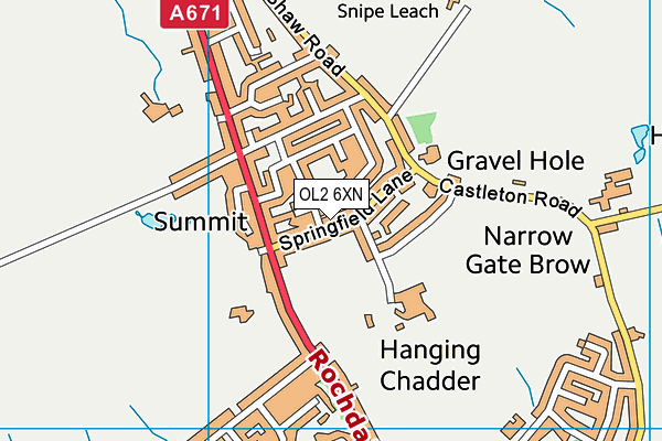 OL2 6XN map - OS VectorMap District (Ordnance Survey) OL2 6XN map - OS VectorMap District (Ordnance Survey)