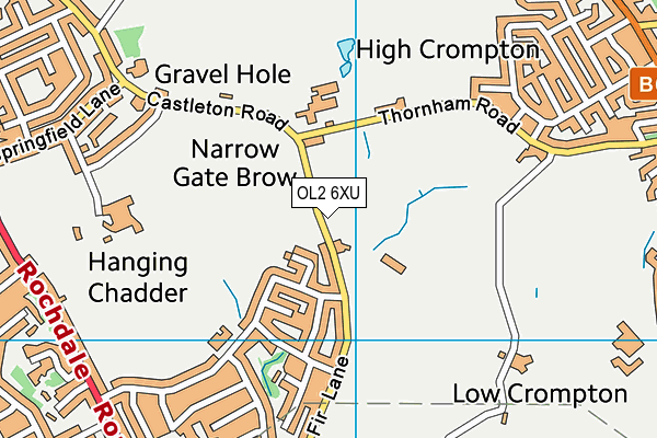 OL2 6XU map - OS VectorMap District (Ordnance Survey) OL2 6XU map - OS VectorMap District (Ordnance Survey)