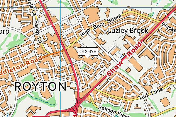 OL2 6YH map - OS VectorMap District (Ordnance Survey) OL2 6YH map - OS VectorMap District (Ordnance Survey)