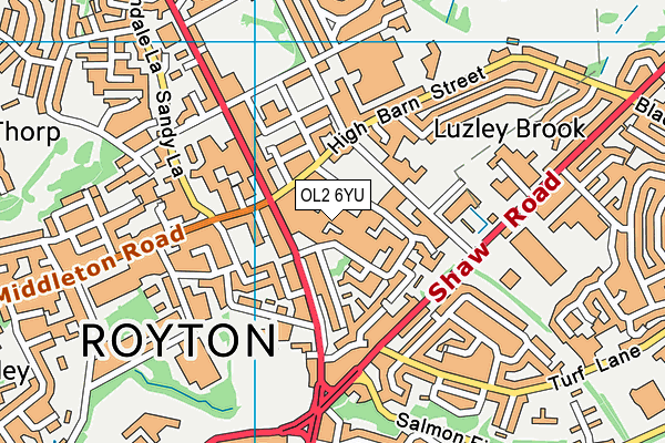 OL2 6YU map - OS VectorMap District (Ordnance Survey) OL2 6YU map - OS VectorMap District (Ordnance Survey)