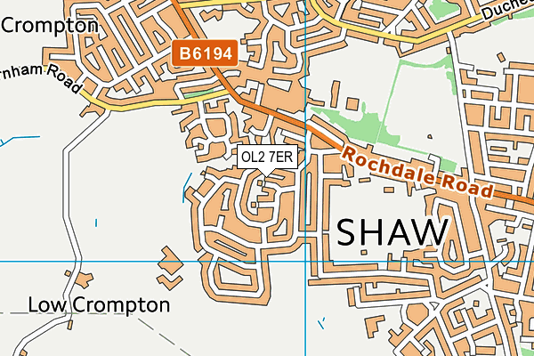OL2 7ER map - OS VectorMap District (Ordnance Survey) OL2 7ER map - OS VectorMap District (Ordnance Survey)
