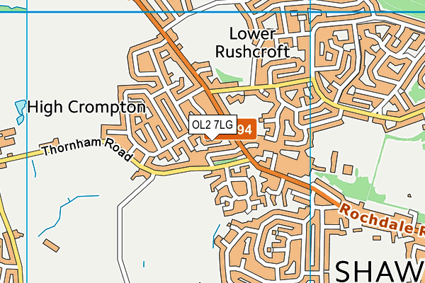 OL2 7LG map - OS VectorMap District (Ordnance Survey) OL2 7LG map - OS VectorMap District (Ordnance Survey)