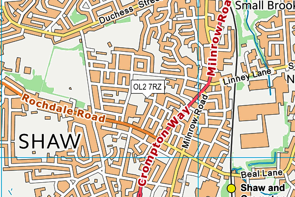 OL2 7RZ map - OS VectorMap District (Ordnance Survey) OL2 7RZ map - OS VectorMap District (Ordnance Survey)
