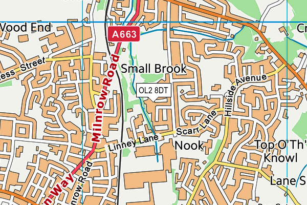 OL2 8DT map - OS VectorMap District (Ordnance Survey) OL2 8DT map - OS VectorMap District (Ordnance Survey)