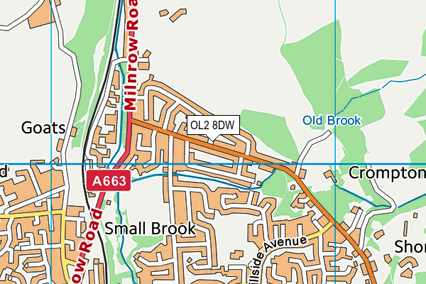 OL2 8DW map - OS VectorMap District (Ordnance Survey) OL2 8DW map - OS VectorMap District (Ordnance Survey)