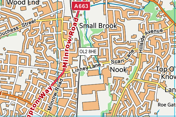 OL2 8HE map - OS VectorMap District (Ordnance Survey) OL2 8HE map - OS VectorMap District (Ordnance Survey)
