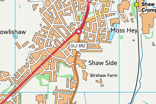 OL2 8RZ map - OS VectorMap District (Ordnance Survey) OL2 8RZ map - OS VectorMap District (Ordnance Survey)