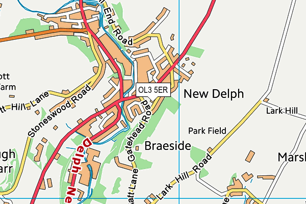 OL3 5ER map - OS VectorMap District (Ordnance Survey) OL3 5ER map - OS VectorMap District (Ordnance Survey)