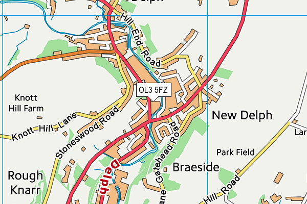 OL3 5FZ map - OS VectorMap District (Ordnance Survey) OL3 5FZ map - OS VectorMap District (Ordnance Survey)
