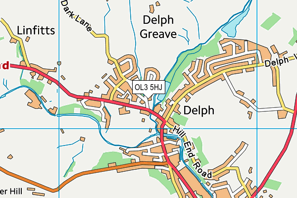 OL3 5HJ map - OS VectorMap District (Ordnance Survey) OL3 5HJ map - OS VectorMap District (Ordnance Survey)