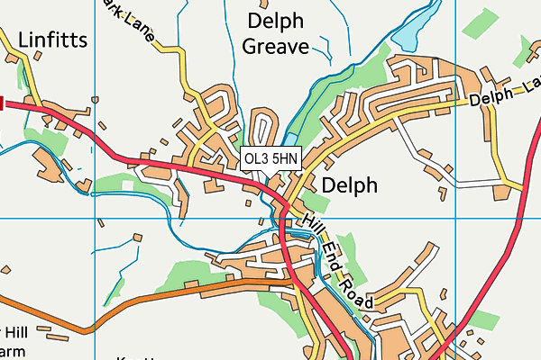OL3 5HN map - OS VectorMap District (Ordnance Survey) OL3 5HN map - OS VectorMap District (Ordnance Survey)
