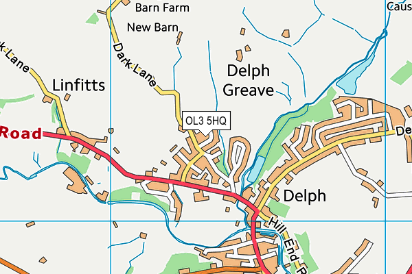 OL3 5HQ map - OS VectorMap District (Ordnance Survey) OL3 5HQ map - OS VectorMap District (Ordnance Survey)