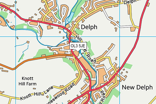 OL3 5JE map - OS VectorMap District (Ordnance Survey) OL3 5JE map - OS VectorMap District (Ordnance Survey)
