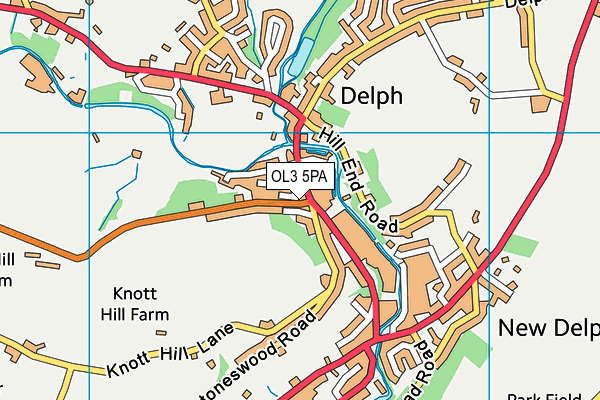 OL3 5PA map - OS VectorMap District (Ordnance Survey) OL3 5PA map - OS VectorMap District (Ordnance Survey)