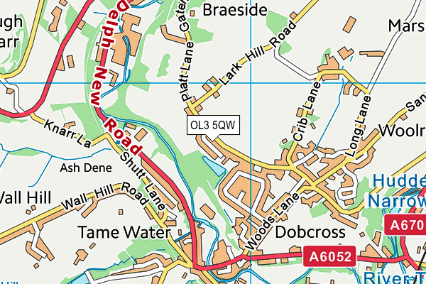 OL3 5QW map - OS VectorMap District (Ordnance Survey) OL3 5QW map - OS VectorMap District (Ordnance Survey)