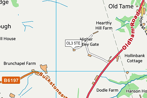 OL3 5TE map - OS VectorMap District (Ordnance Survey) OL3 5TE map - OS VectorMap District (Ordnance Survey)