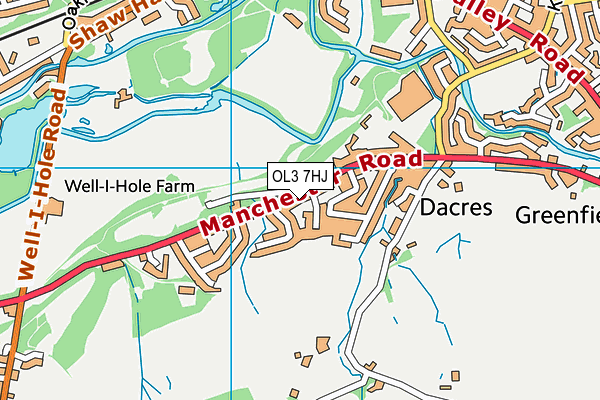 OL3 7HJ map - OS VectorMap District (Ordnance Survey) OL3 7HJ map - OS VectorMap District (Ordnance Survey)
