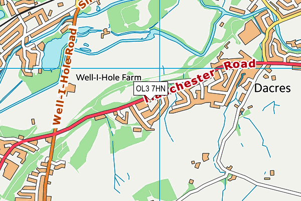 OL3 7HN map - OS VectorMap District (Ordnance Survey) OL3 7HN map - OS VectorMap District (Ordnance Survey)