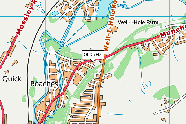 OL3 7HX map - OS VectorMap District (Ordnance Survey) OL3 7HX map - OS VectorMap District (Ordnance Survey)
