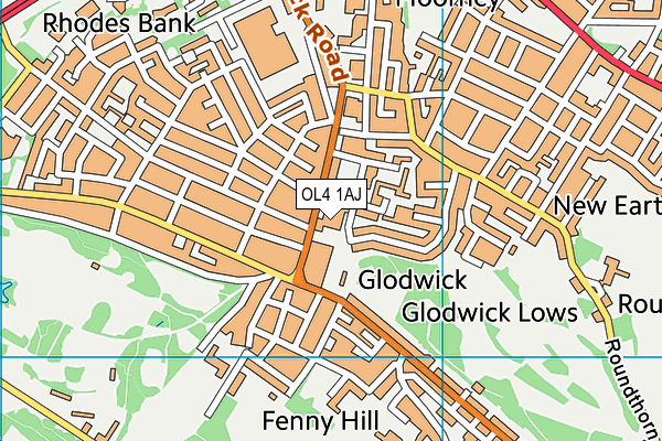 OL4 1AJ map - OS VectorMap District (Ordnance Survey) OL4 1AJ map - OS VectorMap District (Ordnance Survey)