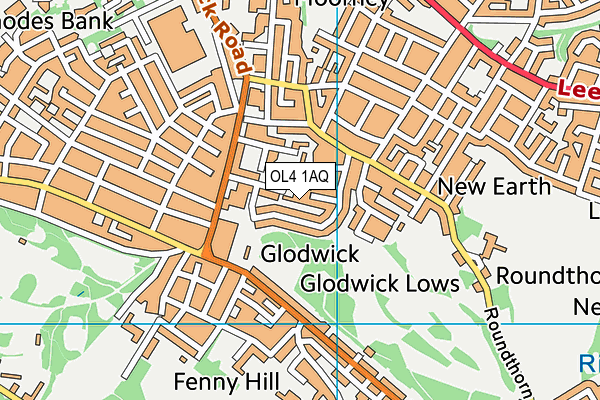OL4 1AQ map - OS VectorMap District (Ordnance Survey) OL4 1AQ map - OS VectorMap District (Ordnance Survey)