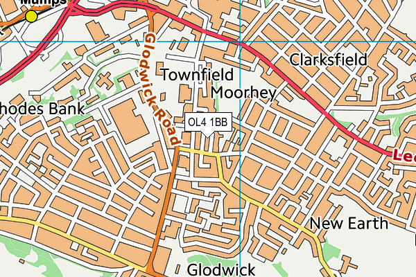 OL4 1BB map - OS VectorMap District (Ordnance Survey) OL4 1BB map - OS VectorMap District (Ordnance Survey)
