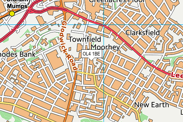 OL4 1BE map - OS VectorMap District (Ordnance Survey) OL4 1BE map - OS VectorMap District (Ordnance Survey)