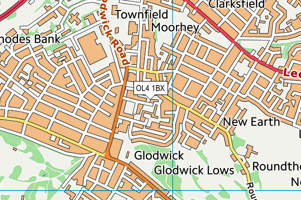 OL4 1BX map - OS VectorMap District (Ordnance Survey) OL4 1BX map - OS VectorMap District (Ordnance Survey)