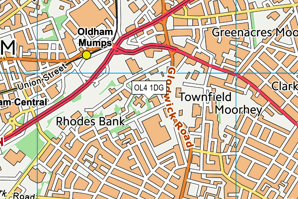 OL4 1DG map - OS VectorMap District (Ordnance Survey) OL4 1DG map - OS VectorMap District (Ordnance Survey)