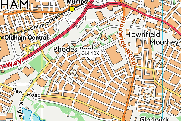 OL4 1DX map - OS VectorMap District (Ordnance Survey) OL4 1DX map - OS VectorMap District (Ordnance Survey)