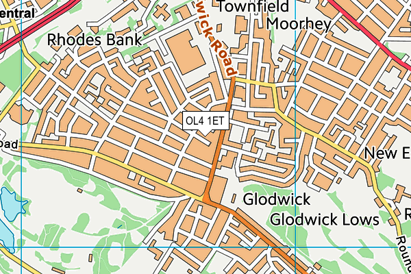 OL4 1ET map - OS VectorMap District (Ordnance Survey) OL4 1ET map - OS VectorMap District (Ordnance Survey)