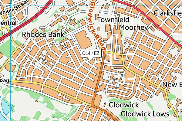 OL4 1EZ map - OS VectorMap District (Ordnance Survey) OL4 1EZ map - OS VectorMap District (Ordnance Survey)