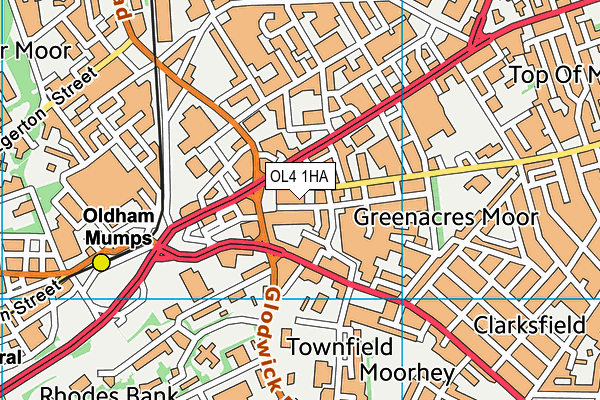 OL4 1HA map - OS VectorMap District (Ordnance Survey) OL4 1HA map - OS VectorMap District (Ordnance Survey)