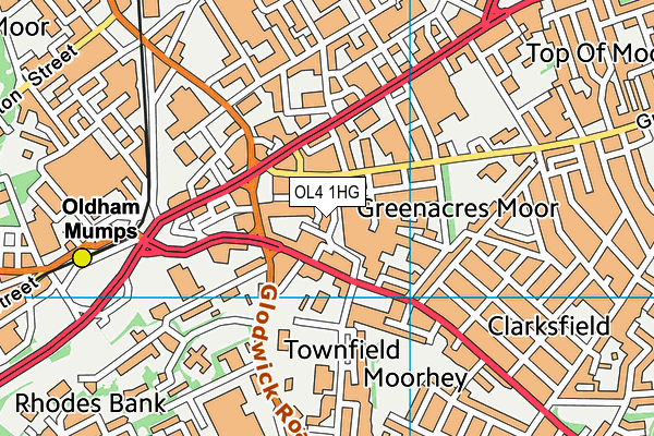 OL4 1HG map - OS VectorMap District (Ordnance Survey)