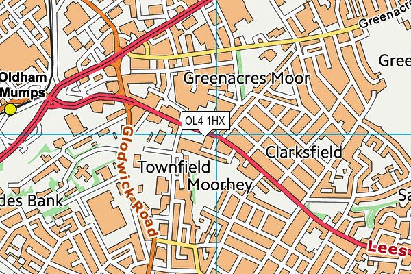 OL4 1HX map - OS VectorMap District (Ordnance Survey)