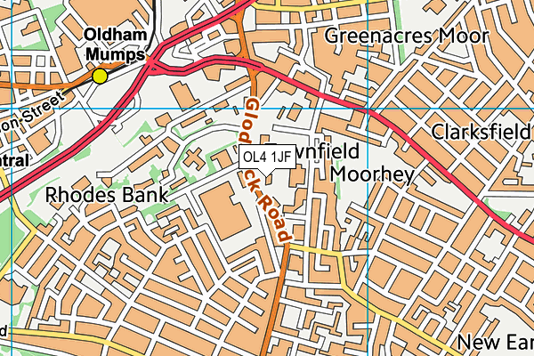 OL4 1JF map - OS VectorMap District (Ordnance Survey) OL4 1JF map - OS VectorMap District (Ordnance Survey)
