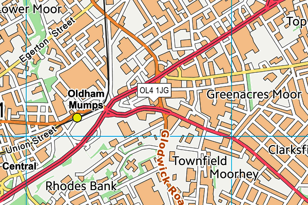OL4 1JG map - OS VectorMap District (Ordnance Survey) OL4 1JG map - OS VectorMap District (Ordnance Survey)