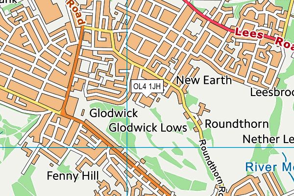 OL4 1JH map - OS VectorMap District (Ordnance Survey) OL4 1JH map - OS VectorMap District (Ordnance Survey)