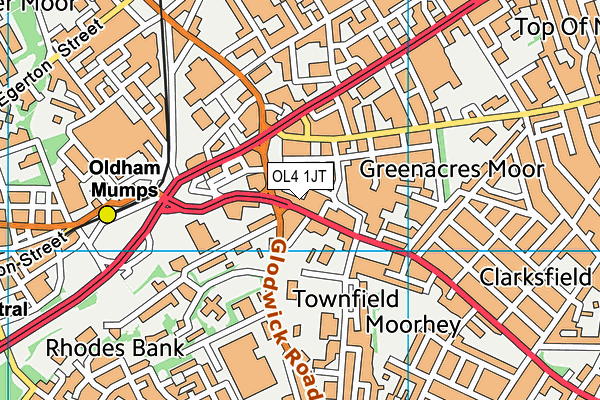 OL4 1JT map - OS VectorMap District (Ordnance Survey) OL4 1JT map - OS VectorMap District (Ordnance Survey)