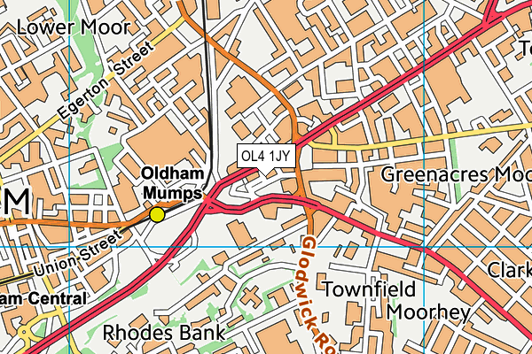 OL4 1JY map - OS VectorMap District (Ordnance Survey) OL4 1JY map - OS VectorMap District (Ordnance Survey)