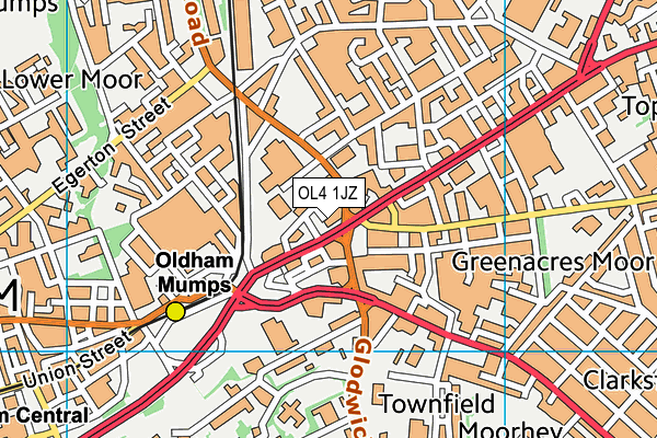 OL4 1JZ map - OS VectorMap District (Ordnance Survey) OL4 1JZ map - OS VectorMap District (Ordnance Survey)